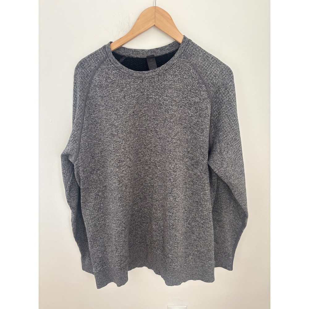 Lululemon Mens Metal Vent Tech Crewneck Pullover Heathered Gray XL Long Sleeve